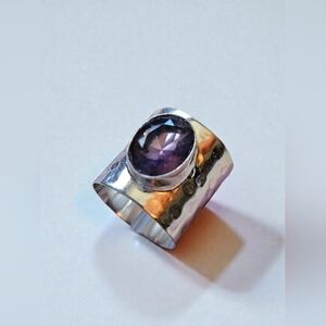 NWT 925 Sterling silver Natural Amethyst Ring SZ 7